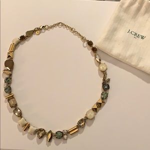 J. Crew Multi-Stone and Gold Statement Necklace